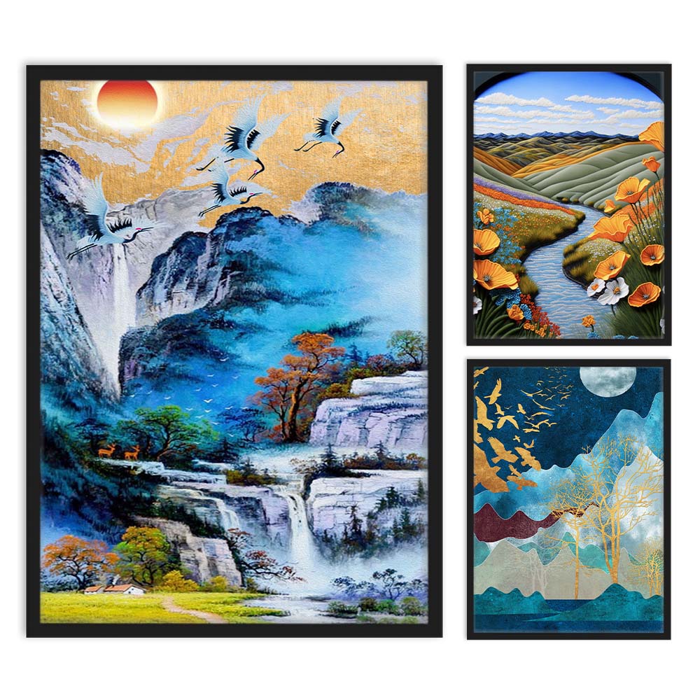 Colorful Canvases Collection of 3 posters