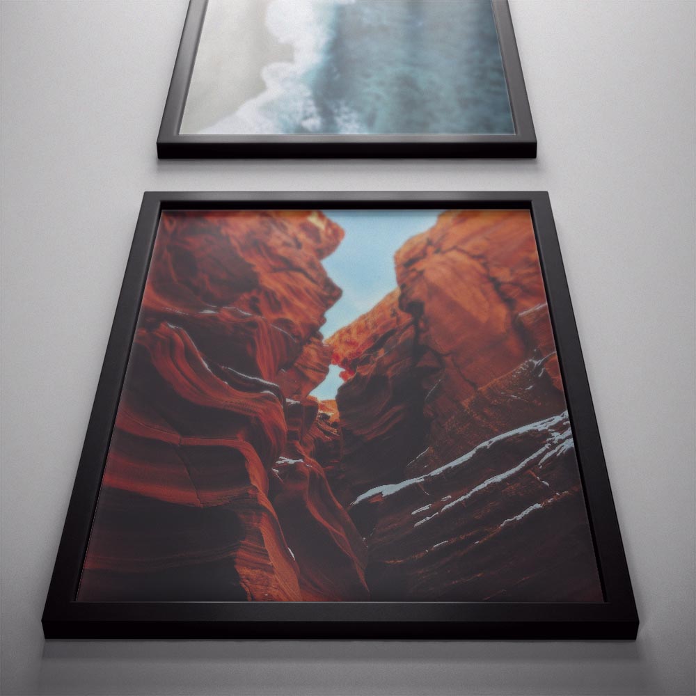 Golden Horizon: A Captivating Orange Rocks Landscape Poster