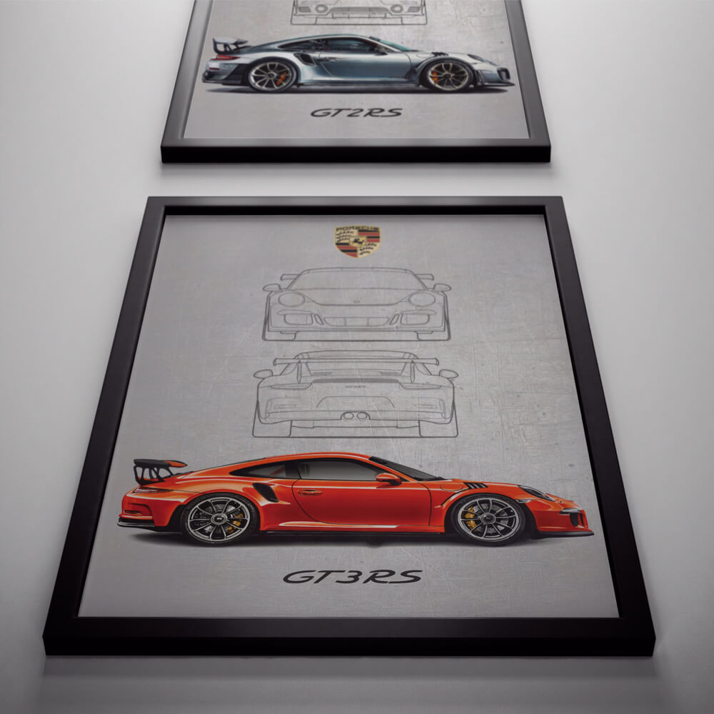 PORSCHE GT3 RS RED POSTER