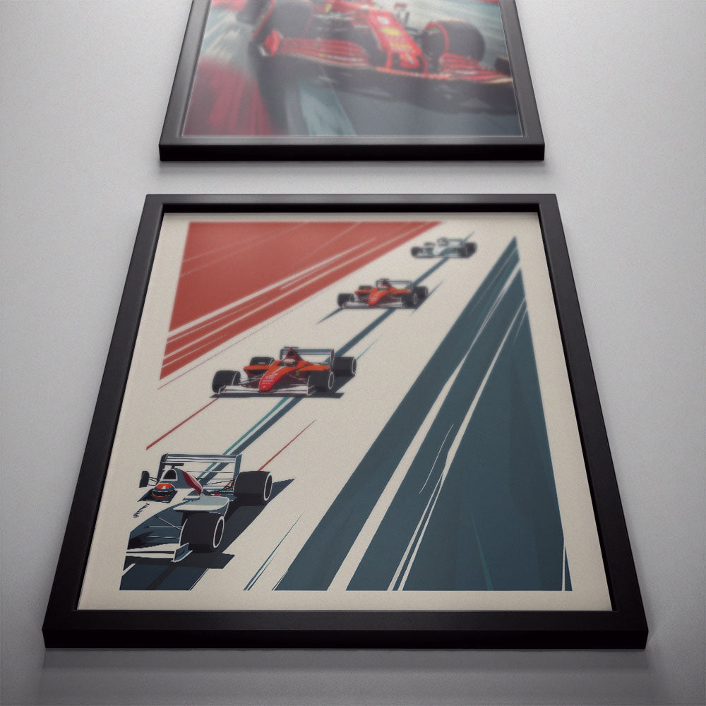 F1 Race Drawing Poster