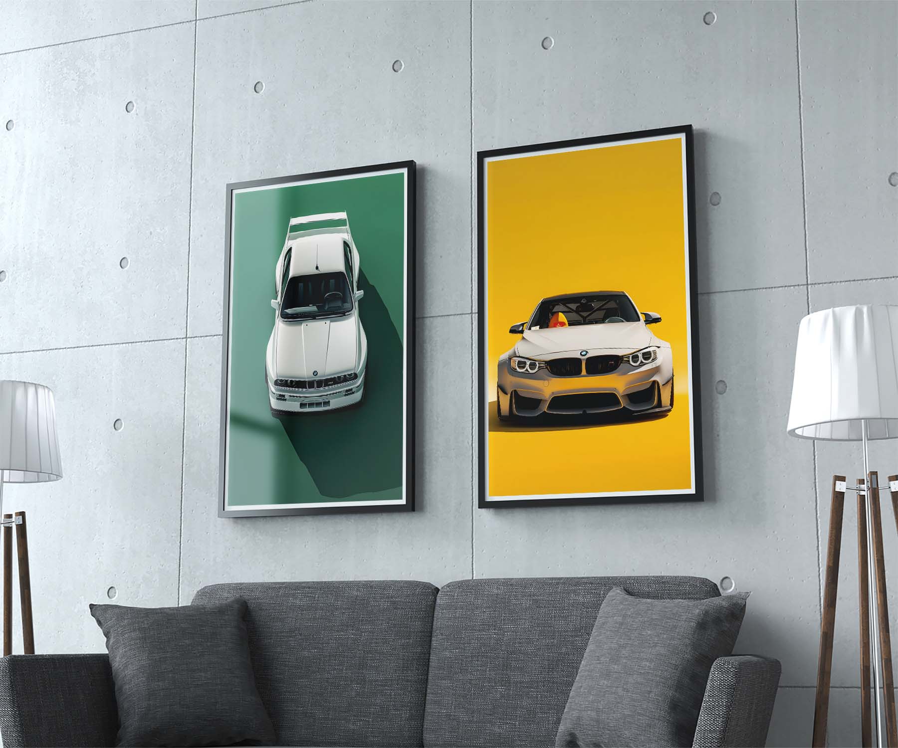 BMW E30 M3 White/Green Poster