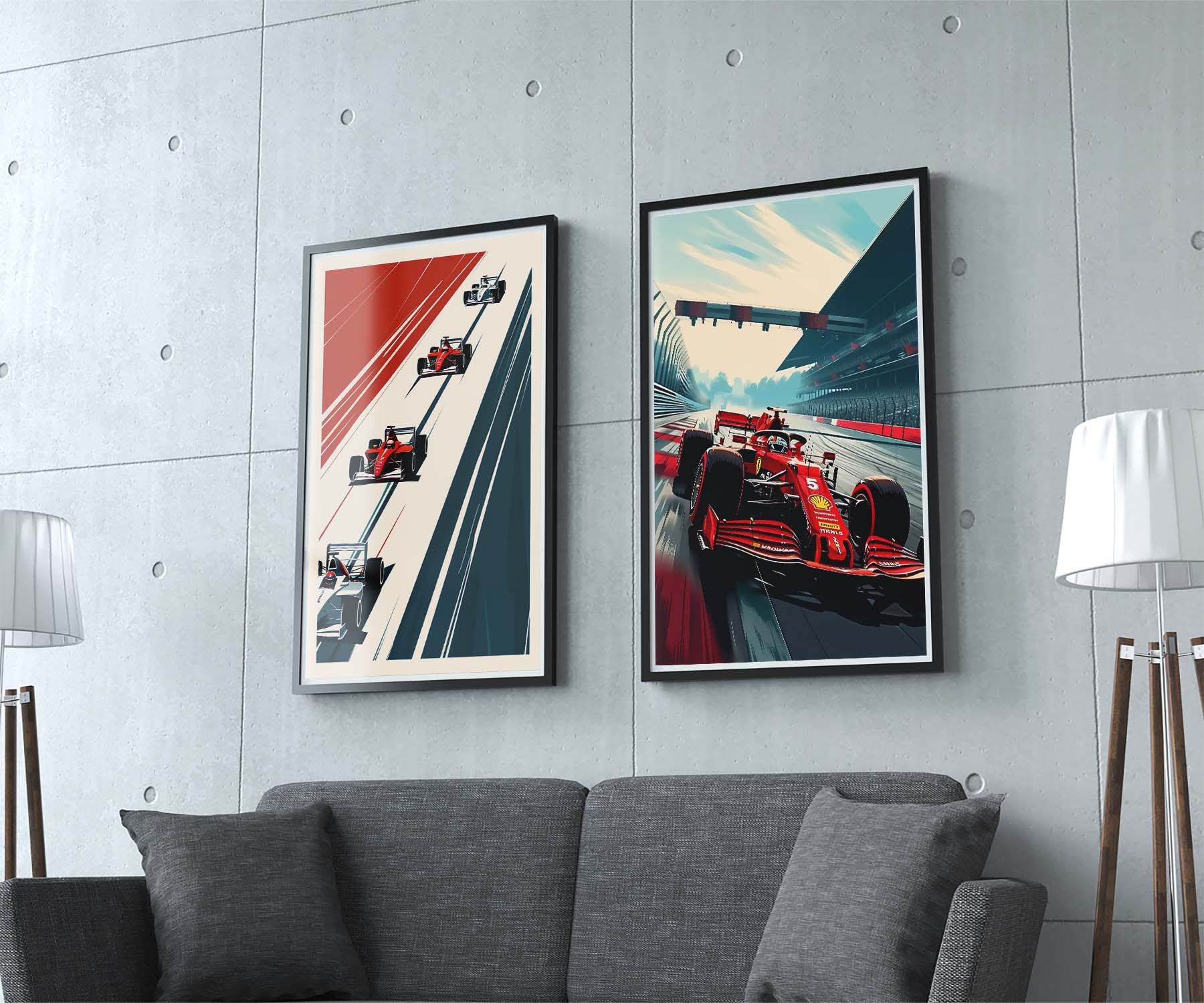 F1 Race Drawing Poster