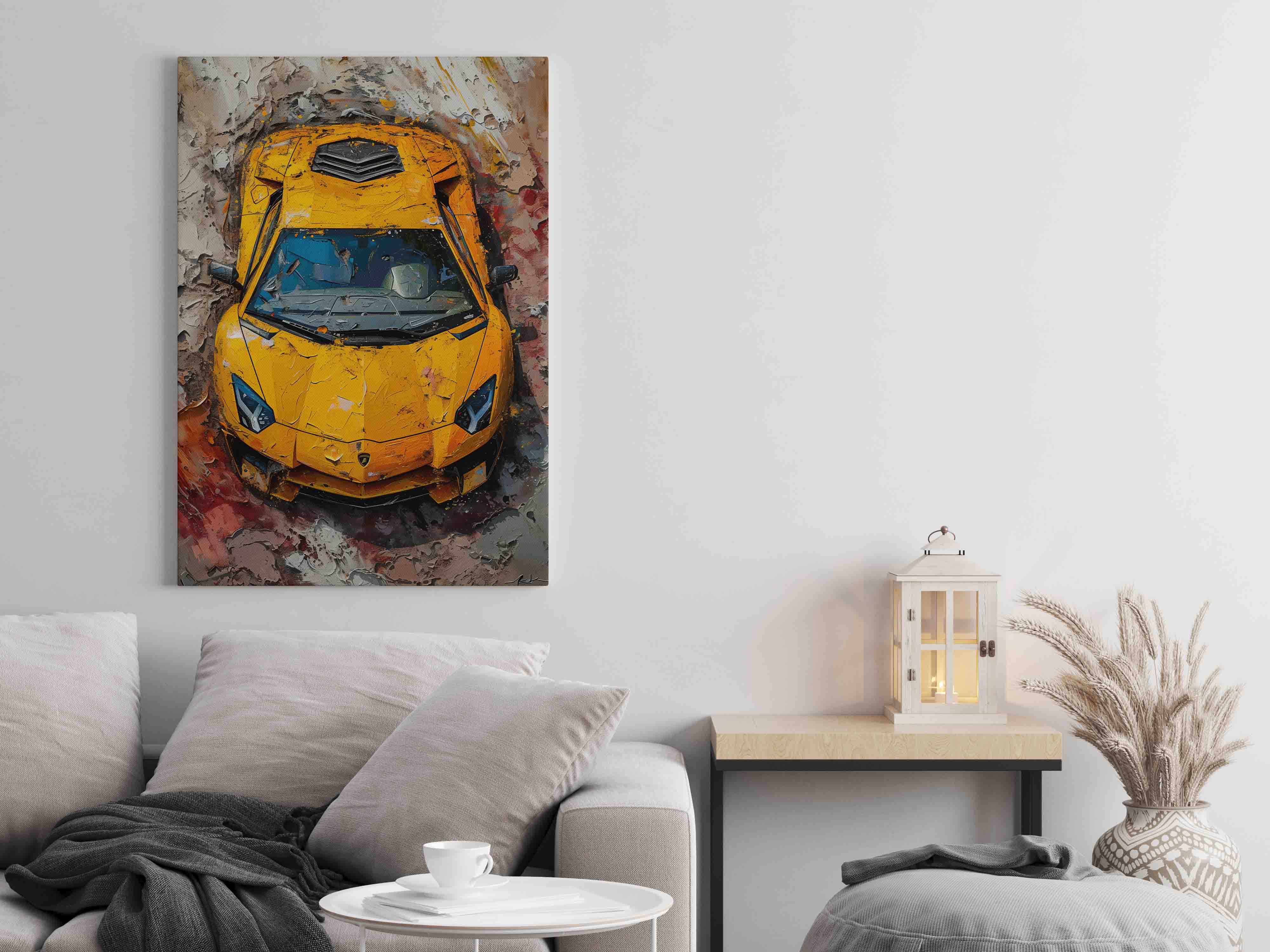 Classy Yellow Lamborghini Canvas