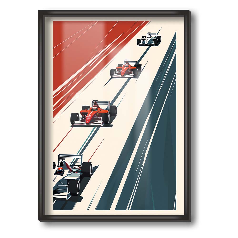 F1 Race Drawing Poster