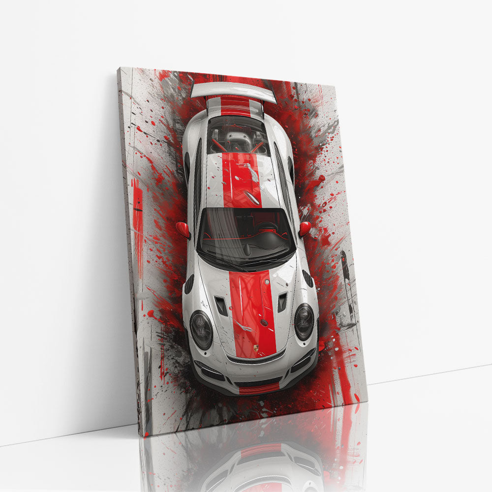 Porsche Red Splashed Canvas