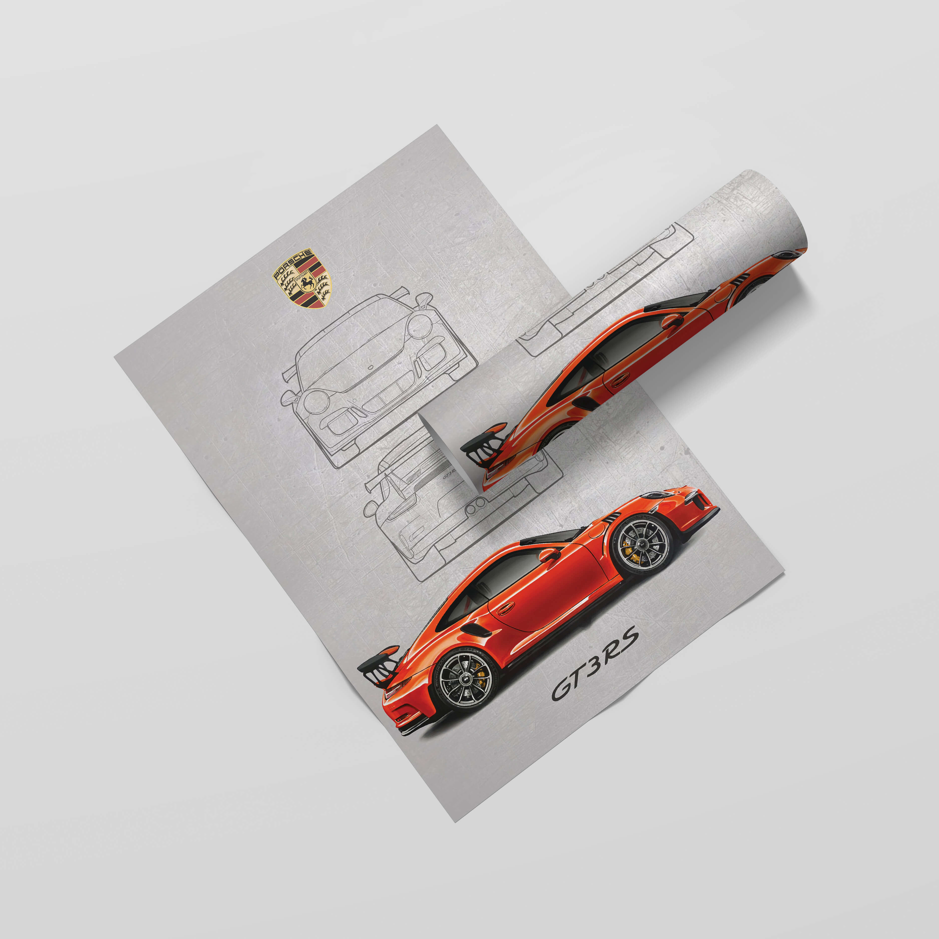 PORSCHE GT3 RS RED POSTER