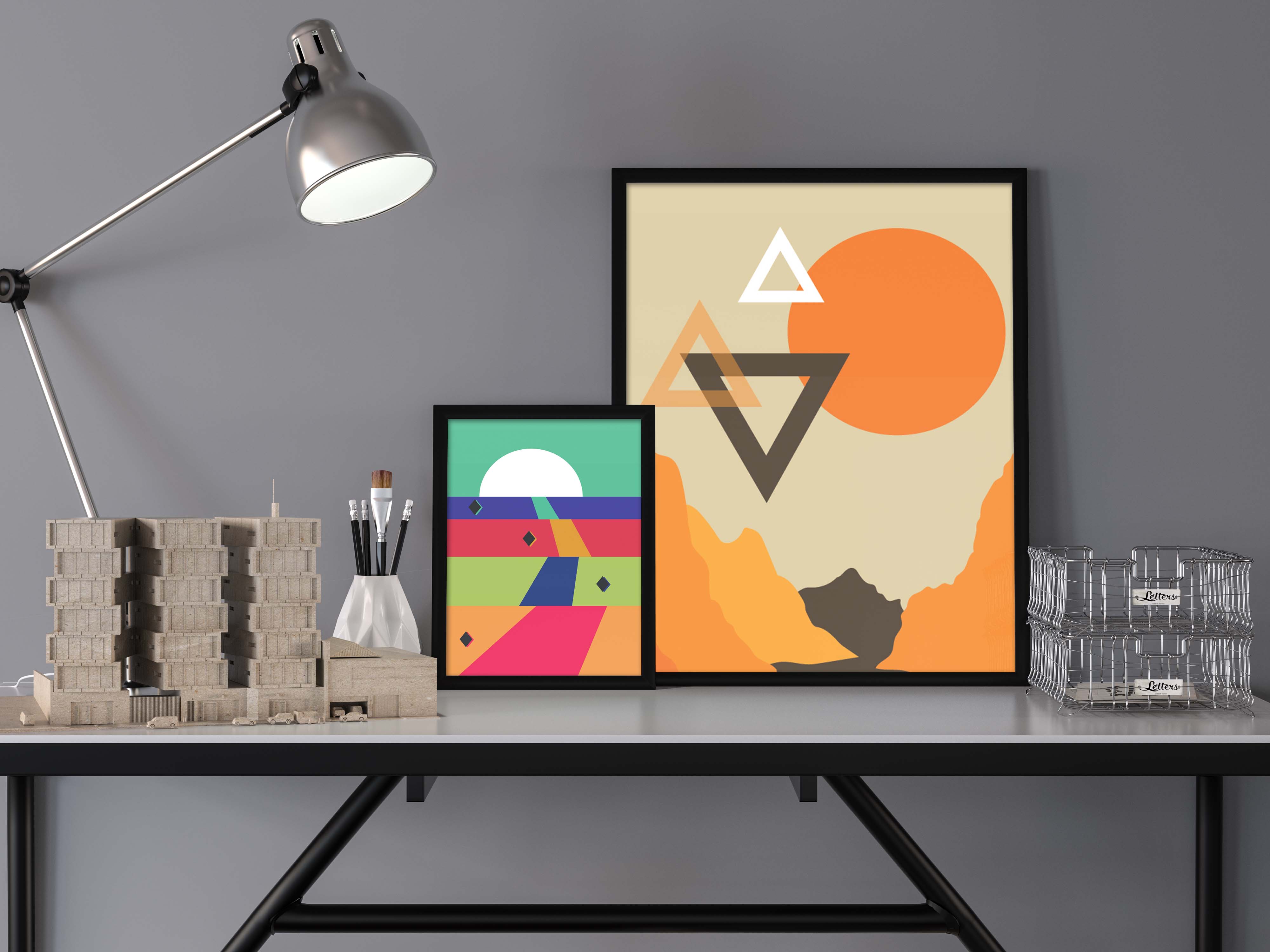 Vibrant Solitude Silhouettes Poster