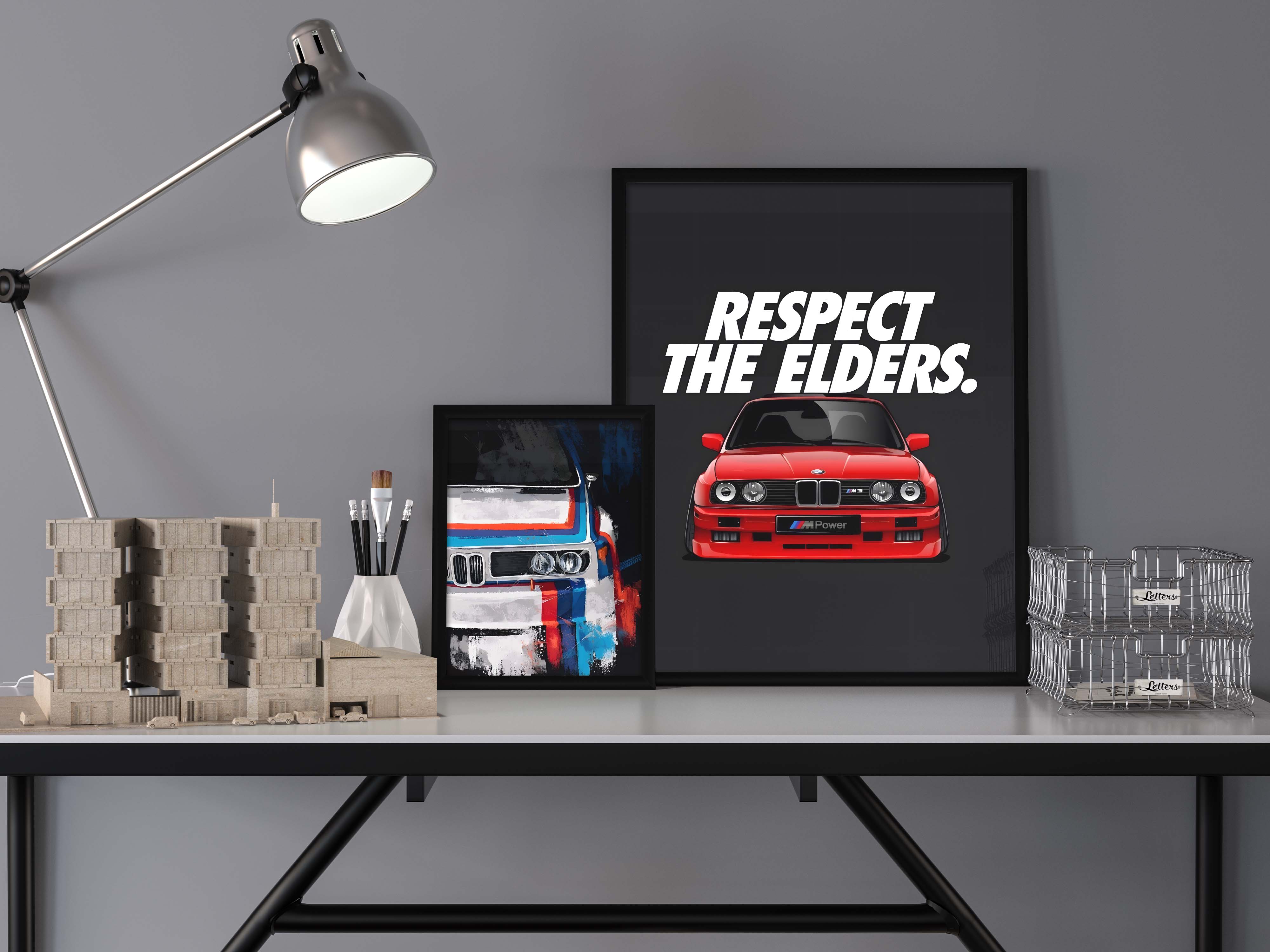 Постер BMW 3 E30 red M3 