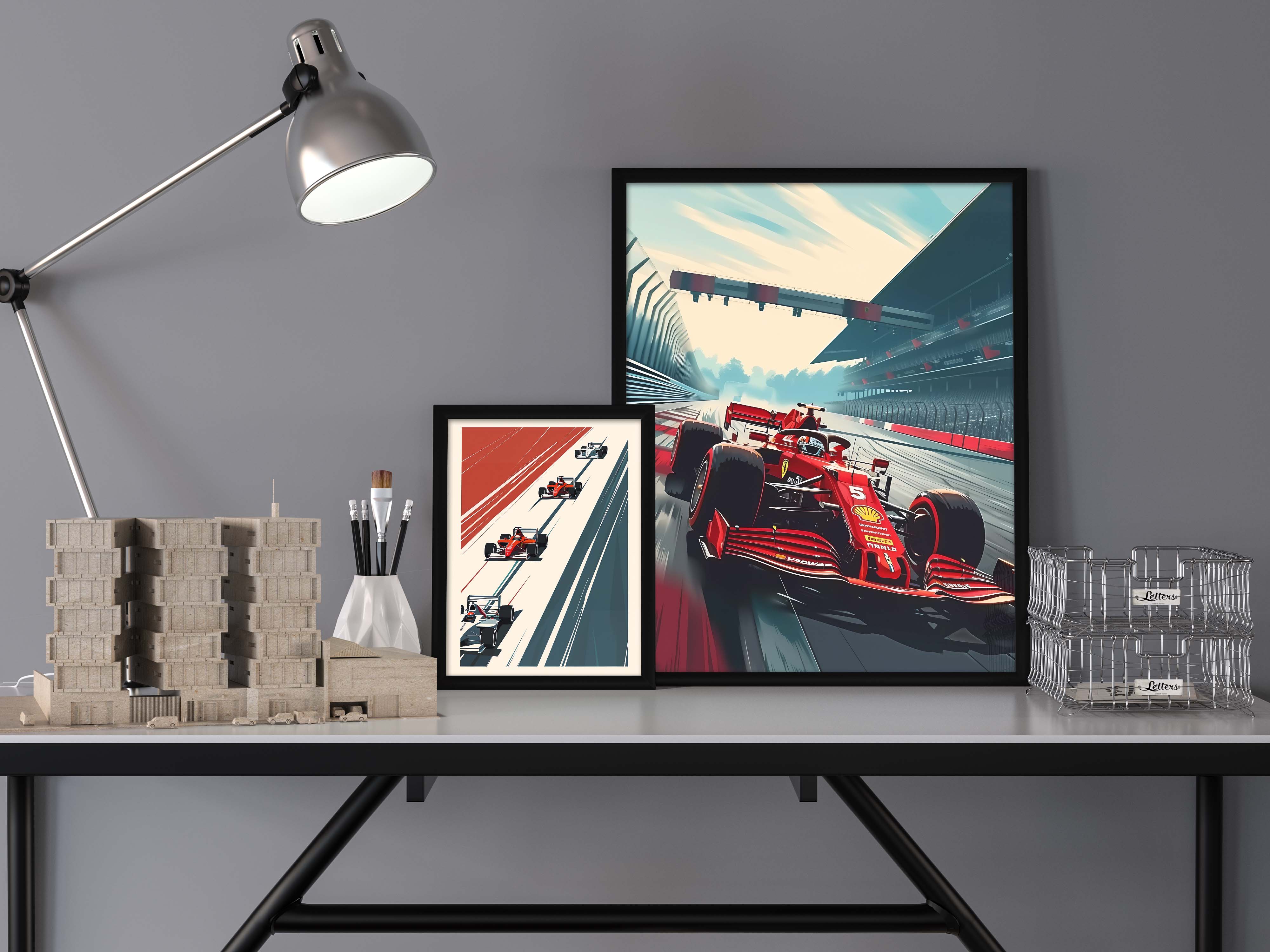 F1 Race Drawing Poster