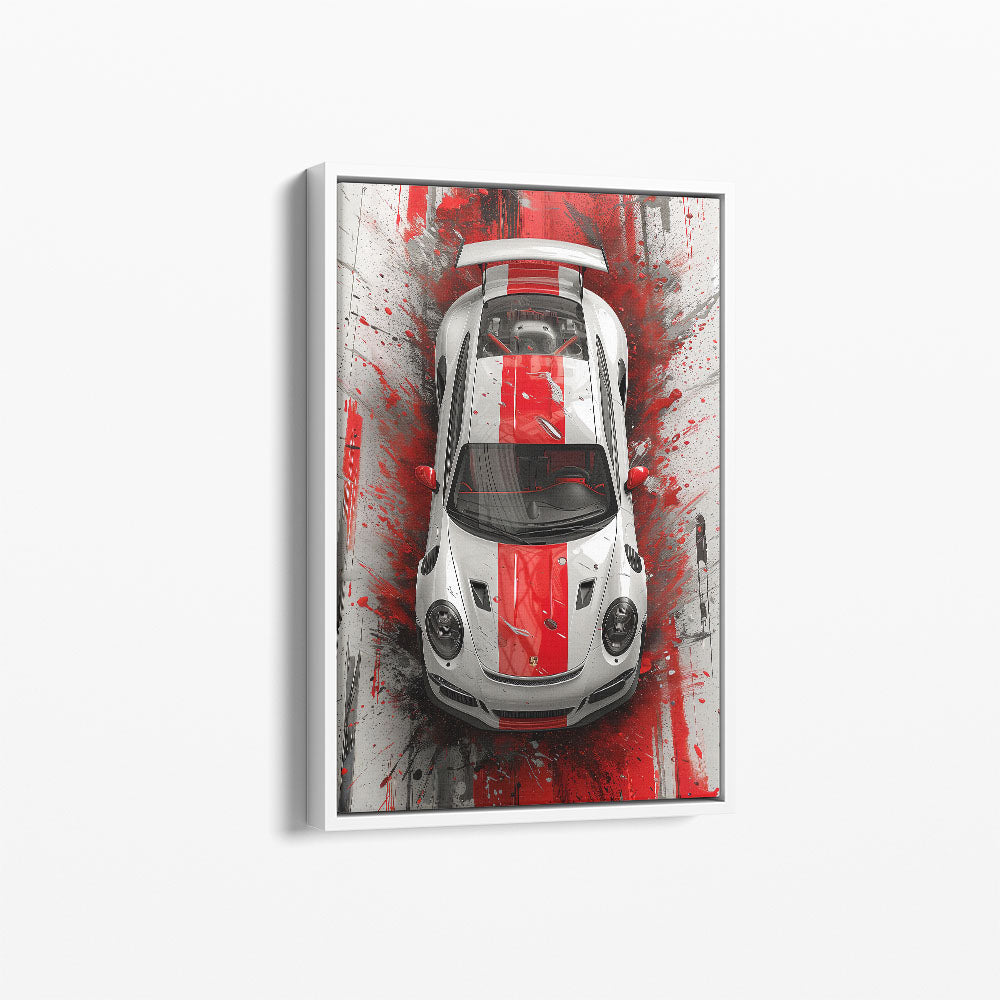 Porsche Red Splashed Canvas