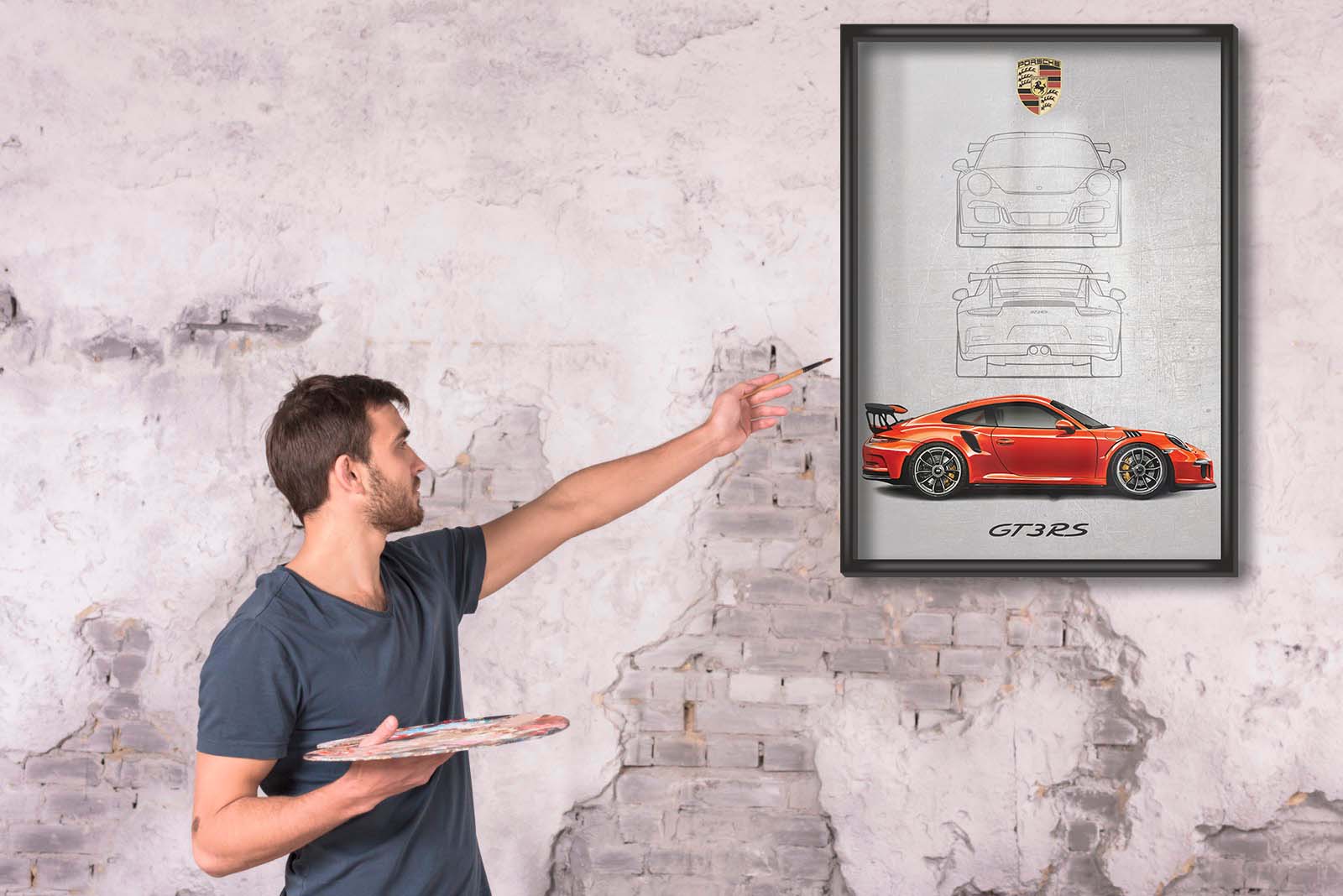 PORSCHE GT3 RS RED POSTER